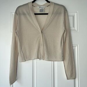 PAYCHI GUH size s‎ 100% cashmere cardigan sweater cream beige